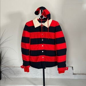 Marc By Marc Jacobs Bold Red and Navy Striped Jacket